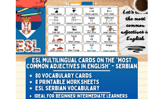 ESL Vocabulry Flashcards - Most Common Adjectives - Serbian