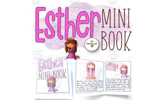 Esther Bible Story Foldable Mini Book Grade 1 2 3 ELA READING