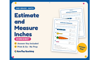 Estimate and Measure Inches Worksheet – 2nd Grade Estimation Practice