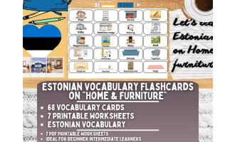 Estonian Picture Vocabulary Flashcards - Home & Furniture