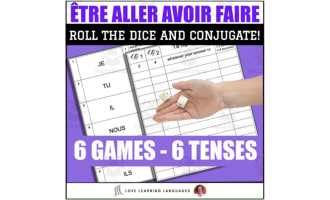 Être - Aller - Avoir - Faire Dice Game - 6 Tenses - Jeu de Dès