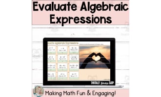 Evaluate Algebraic Expressions Self-Checking Digital Activity