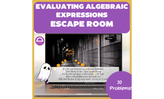 Evaluating Algebraic Expressions Halloween Escape Room