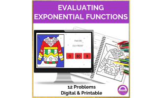 Evaluating Exponential Functions Color by Number: Digital & Printable