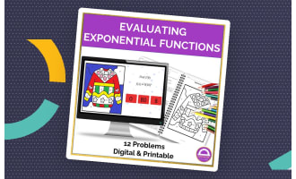 Evaluating Exponential Functions Color by Number: Digital & Printable