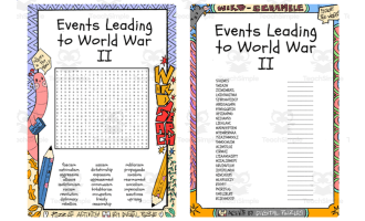 Events Leading to World War II word search & scramble