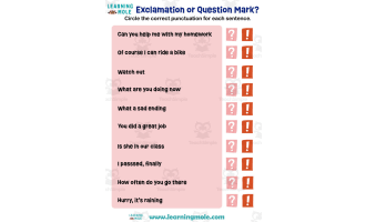 Exclamation or Question Mark Activity