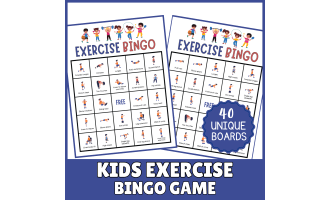 Exercise Fitness Bingo Game Life Skills Health P.E Physical Education