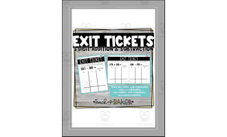 Exit ticket for Addition and Subtraction to 1000