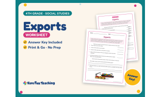 Exports Worksheet – 4th Grade Economics Practice + Answer Key