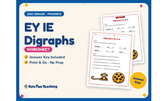 EY IE Digraphs Worksheet – 2nd Grade Long Vowels Practice + Answer Key