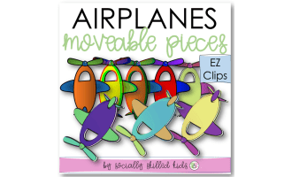 EZ Clips, Airplanes, Moveable Pieces Clip Art