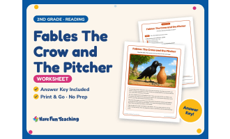 Fables The Crow and The Pitcher Worksheet – 2nd Grade Reading Response