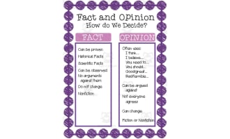Fact and Opinion Anchor Chart