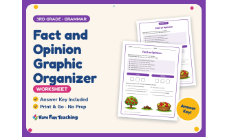 Fact and Opinion Graphic Organizer – 3rd Grade Grammar Practice