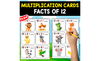 FACT FLASHCARDS OF MULTIPLICATION BY 12 | 20 FREE FLASHCARDS