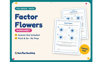 Factor Flowers Worksheet – 4th Grade Factors & Multiplication Practice