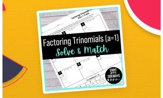 Factoring Trinomials Worksheet – When a = 1