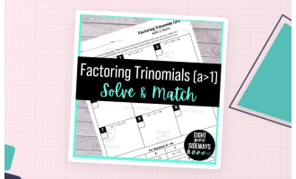 Factoring Trinomials Worksheet – When a is Not 1