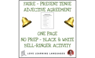 Faire and Descriptive French Adjectives- Correct the mistakes -Distance Learning