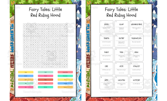 Fairy Tales Little Red Riding Hood word search, scramble and crossword