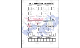 Falkland Islands (UK) Spelling List