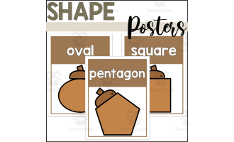 Fall 2D Shape Posters with Acorns