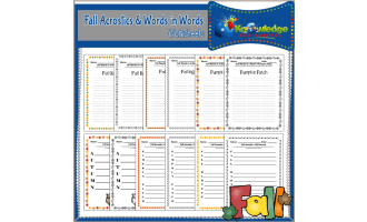 Fall Acrostics and Words in Words Worksheets - EBOOK