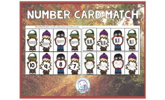 Fall Activity: Number Card Match