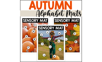 Fall Alphabet Sensory Bin Mats