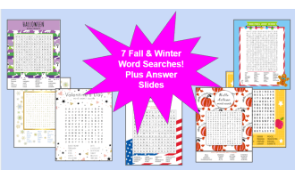 Fall & Winter Holiday and Seasonal Word Searches