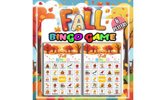 Fall Bingo Game Pumpkin & Autumn for Kindergarten