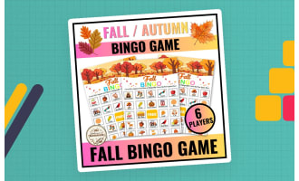 Fall Bingo Game Pumpkin & Autumn  for Kindergarten