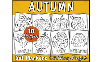 Fall Dot Markers Coloring Pages | Autumn Coloring Pages