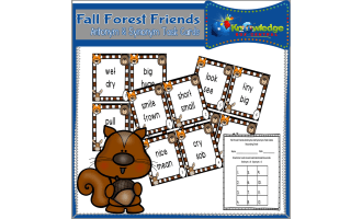 Fall Forest Friends Antonyms & Synonyms Task Cards - EBOOK