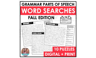 Fall Grammar Word Search Packet