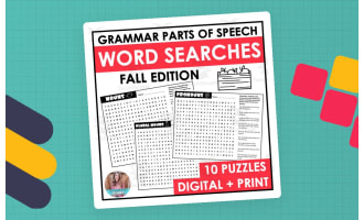 Fall Grammar Word Search Packet