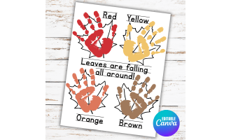 Fall Handprint Craft Keepsake Art Autumn Preschool & Kindergarten