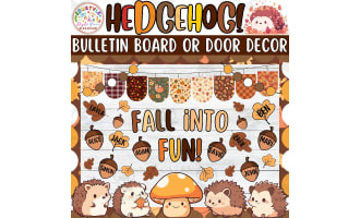 Fall Into Fun!: Hedgehog & Fall Bulletin Board or Door Decor Kit