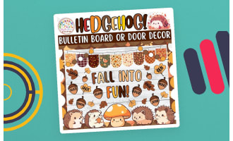 Fall Into Fun!: Hedgehog & Fall Bulletin Board or Door Decor Kit
