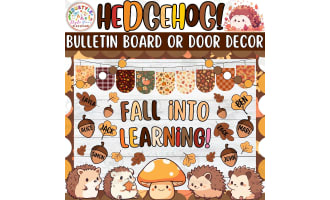 Fall into Learning!: Hedgehog & Fall Bulletin Board or Door Decor Kit