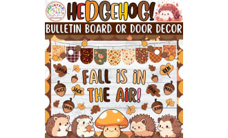 Fall Is In The Air!: Hedgehog & Fall Bulletin Board or Door Decor Kit