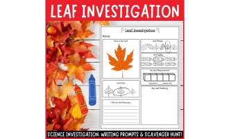 Fall Leaf Investigation Science Center Observation Sheet for Preschool