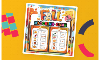 Fall Matching Game for Kindergarten autumn games