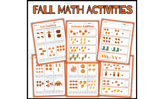 Fall Math Worksheets for Kindergarten | Autumn Math Activities