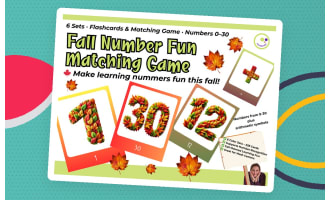 Fall Number Flashcards – 0–30 Memory and Sequencing Games
