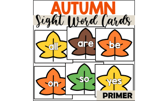Fall Primer Sight Word Cards
