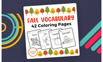 Fall Vocabulary Coloring Pages for Kids
