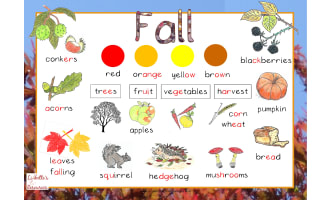 Fall Vocabulary Mat Phonetically coded