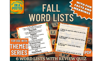 Fall Word List Posters (PDF)